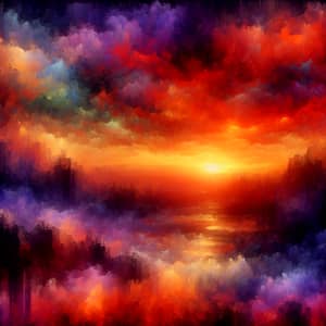 Vibrant Sunset Abstract Art