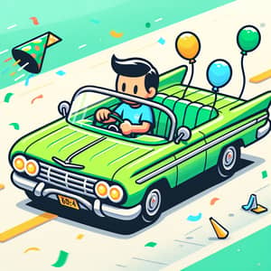 Celebrate with a Cartoon 1960 Chevy Impala Convertible