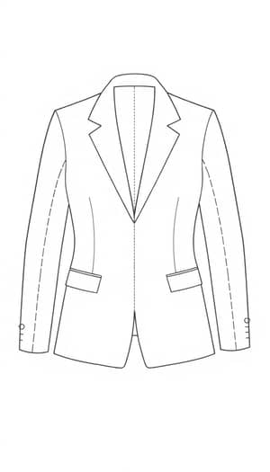 Blazer Cutting Pattern Design - Labeled Components