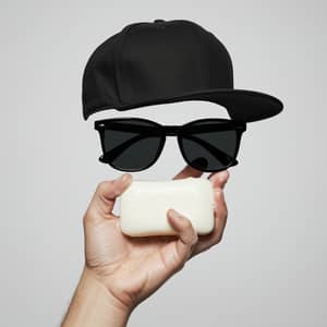 Stylish Hand with Black Glasses and Cap