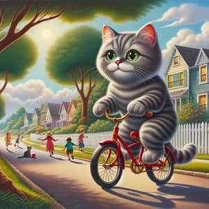 Whimsical Cat Bike Drive Adventure