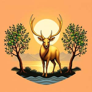 Golden-Antlered Deer: Symbol of Peace and Prosperity