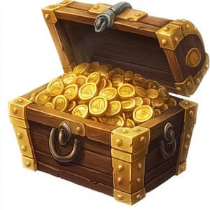 Empty Treasure Chest Cartoon - Downward View