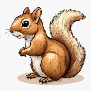 Cartoon Brown Squirrel Illustration on Transparent BG