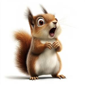 Excited Brown Squirrel Cartoon Image