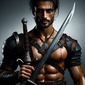 Powerful South Asian Mercenary with Broad Sword