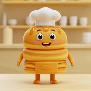 Delightful Pancake Mascot for Your Brand