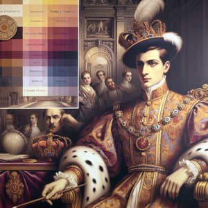 Majestic King Illustration | Opulent Italian Royalty Artwork