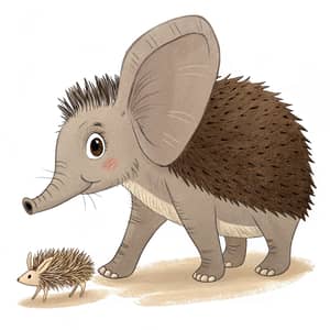 Unique Hybrid Animal: Elephant-Hedgehog-Rabbit