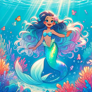 Saiya the Polynesian Mermaid in Coral Reef Dream