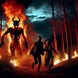 Devil in Flames: A Chilling Fantasy Scene