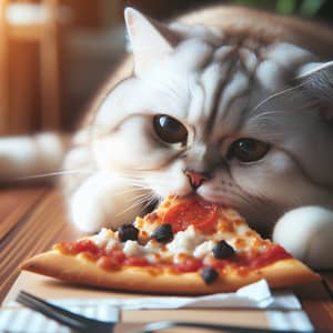 Funny Cat Eating Pizza: Enjoying a Slice