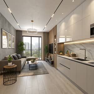 Modern Kitchen & Living Room Design - 3.6m Width