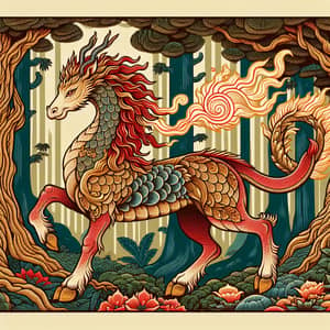 Legendary Qilin in Mystical Forest - Eastern Mythical Creature