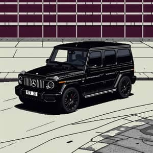 Top View Pixel Art Black G-Class