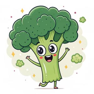 Happy Stoned Broccoli Anime Sticker