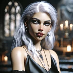 Striking Gothic Woman of Hispanic Descent | Photorealistic Artwork