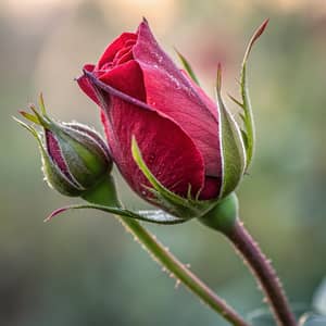 Vibrant Ruby Rose Buds: Nature's Beauty