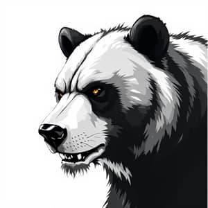 Aggressive Black and White Bear Portrait