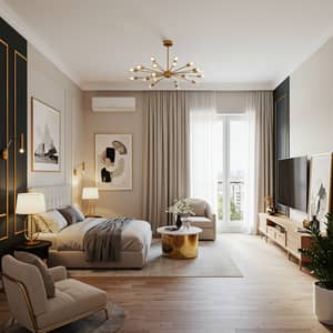 Elegant 2 Bedroom Apartment with Gold Accents