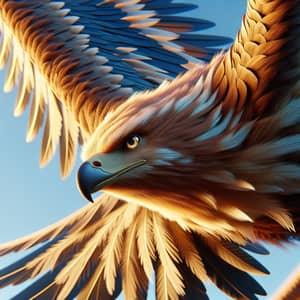 Majestic Eagle Soaring in Blue Sky