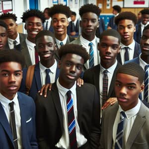 Group of Black Male High School Students in Suits