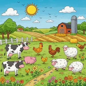 Farm Coloring Book for Kids