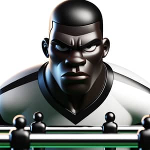 Fierce Black Foosball Player | Intense Soccer Figure