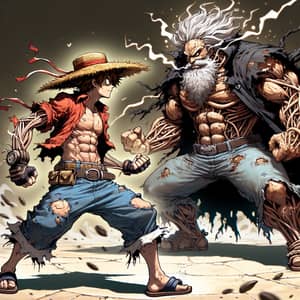 Gear 5 Luffy vs Blackbeard - Epic Battle in Chaotic Environment