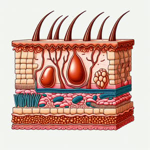 Cross Section of Human Skin - Detailed Illustration