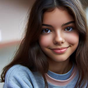 Young Hispanic Girl | Brown Hair, Brown Eyes