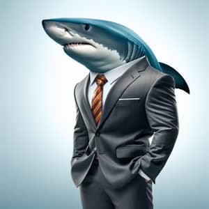 Corporate Shark: Executive in a Tailored Suit