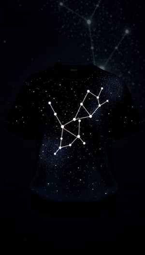 Stylish Short-Sleeve Sweater with Orion Constellation