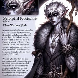 Seraphil Nocturne: Elven Warlock of Sloth - D&D Character Illustration