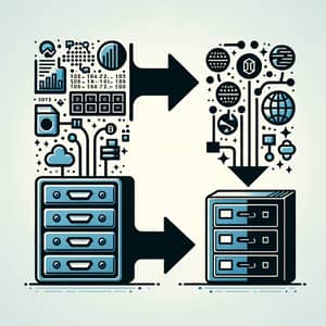 Data Migration Icon - Legacy to Modern Database Transition