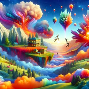 Surreal Landscape Art: Floating Rivers, Levitating People & Radiant Flora