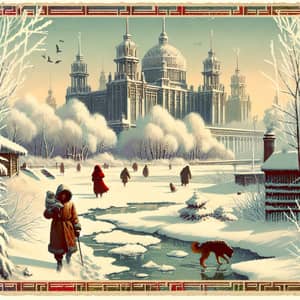 Vintage Soviet Winter Postcard | Feb 29 Animation Scene