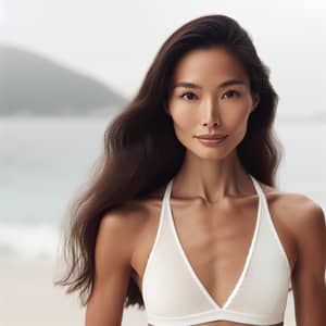 Graceful Woman in Swimwear at the Beach