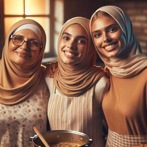 Joyful Kitchen Moments: Muslim Family Cooking Together