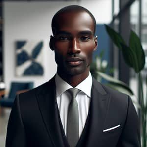 Professional Black Man in Dark Suit Photo