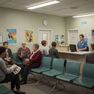 Realistic UK Hospital Waiting Room