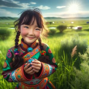 Mongolian Girl in Traditional Deel: A Ten-Year Journey