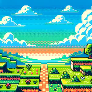 Retro 8-Bit Video Game Background Design