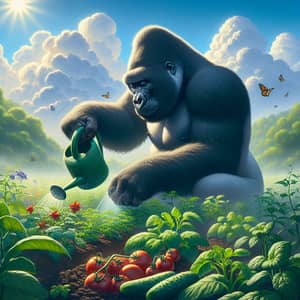 Gorilla Grows Cannabis in Lush Vegetable Garden