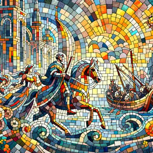 Creative Work Mosaic Art | Mosaic Scene Fragment Character