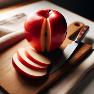 Fresh Red Apple Quarter Display