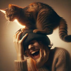 Playful Cat Hat Photo: Metaphorical Fun Imagery