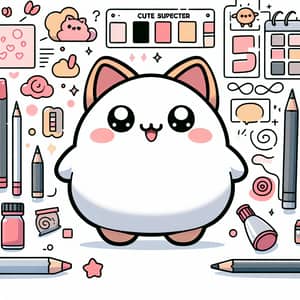 Whimsical Japanese-Style Plump Character Illustration