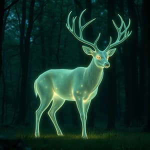 Glowing Deer Ghost: Enchanting Forest Spirit