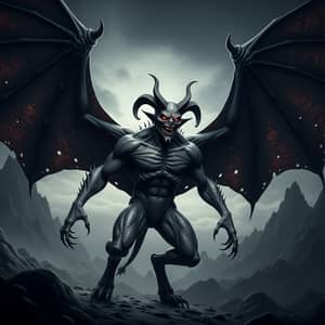 Photorealistic Winged Demon Artwork